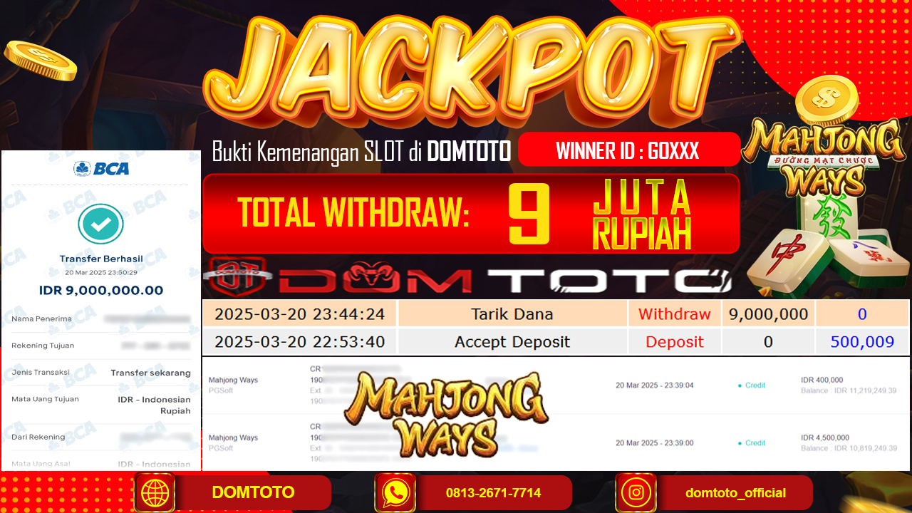 JACKPOT SLOT MAHJONG WAYS  21 MARET 2025